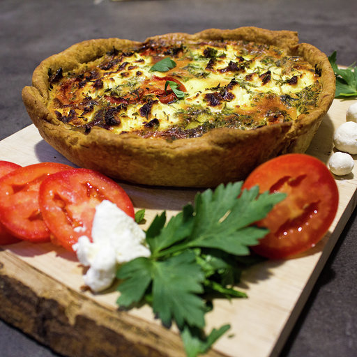 Quiche tomate oignon chèvre